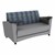 Shapes Series II Common Area Sofa w/ Tablet Arms (Grade 2 Material) - Telegraph Indigo/Light Gray w/ Graphite Tablet
