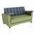Shapes Series II Common Area Sofa w/ Tablet Arms Telegraph Indigo/Fern Green w/ Cosmic Strandz Tablet