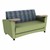 Shapes Series II Common Area Sofa w/ Tablet Arms (Grade 2 Material) - Telegraph Indigo/Fern Green w/ Maple Tablet