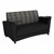 Shapes Series II Common Area Sofa w/ Tablet Arms (Grade 2 Material) - Telegraph Steel/Black w/ Graphite Tablet