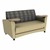 Shapes Series II Common Area Sofa w/ Tablet Arms (Grade 2 Material) - Telegraph Steel/Sand w/ Maple Tablet