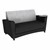 Shapes Series II Common Area Sofa w/ Tablet Arms (Grade 3 Material) - Live Wire Stone/Black w/ Cosmic Strandz Tablet