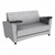 Shapes Series II Common Area Sofa w/ Tablet Arms (Grade 3 Material) - Live Wire Stone/Light Gray w/ Graphite Tablet