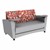 Shapes Series II Common Area Sofa w/ Tablet Arms (Grade 3 Material) - Angle Pepper/Light Gray w/ Cosmic Strandz Tablet