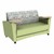 Shapes Series II Common Area Sofa w/ Tablet Arms (Grade 4 Material) - Bandwidth Circuit/Fern Green w/ Maple Tablet