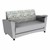 Shapes Series II Common Area Sofa w/ Tablet Arms (Grade 4 Material) - Bandwidth Circuit/Light Gray w/ Cosmic Strandz Tablet