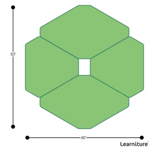 Structure Series Diamond Mobile Collaborative Table w/ Laminate Top - Grouped Footprint