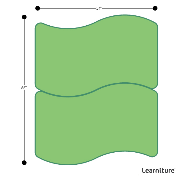 Structure Series Mobile Wave Collaborative Whiteboard Table - Grouped Footprint