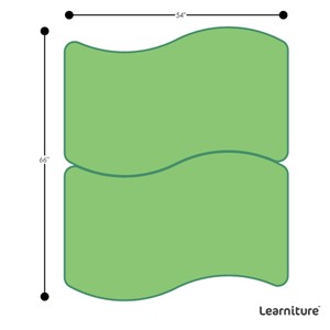 Structure Series Mobile Wave Collaborative Whiteboard Table - Grouped Footprint