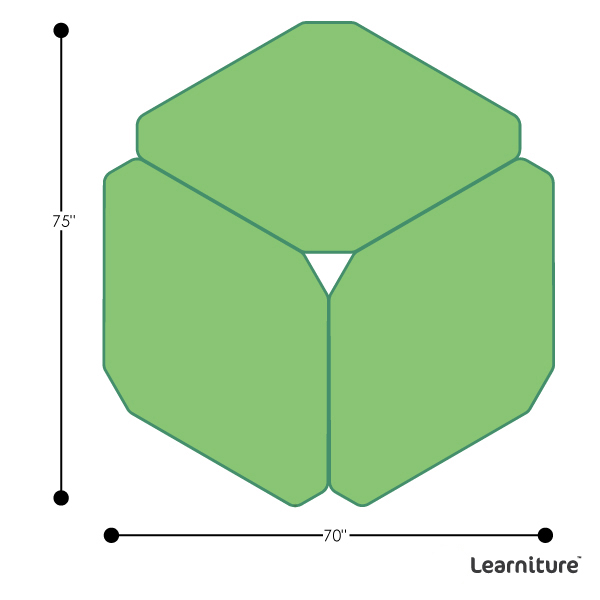 Structure Series Large Diamond Mobile Collaborative Table w/ Whiteboard Top - Grouped Footprint