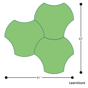 Structure Series Cog Mobile Collaborative Table w/ Whiteboard Top - Grouped Footprint