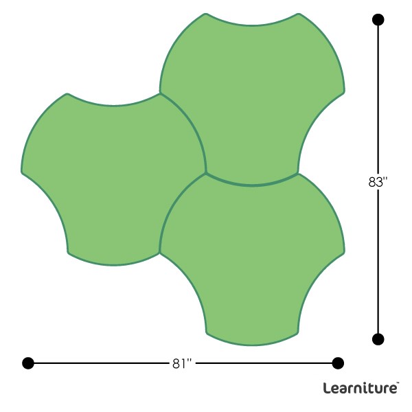 Structure Series Cog Mobile Collaborative Table w/ Whiteboard Top - Grouped Footprint
