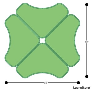 Boomerang Collaborative Desk - Grouped Footprint