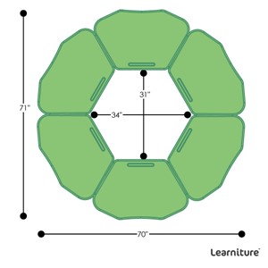 Hex Collaborative Desk - Grouped Footprint