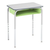 Open Front Desk w/ Color Book Box & Silver Mist Frame