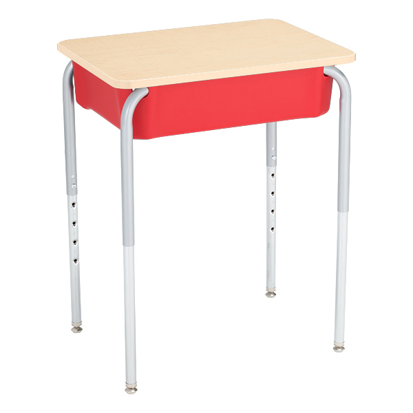 Open Front Desk w/ Color Book Box and Silver Mist Frame and 18-Inch Structure Series School Chair Set - Desk - Back