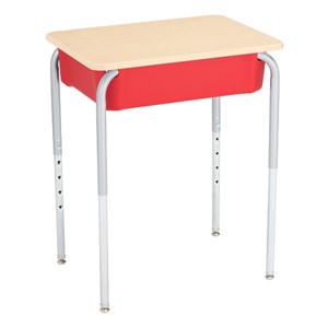 Open Front Desk w/ Color Book Box and Silver Mist Frame and 18-Inch Structure Series School Chair Set - Desk - Back