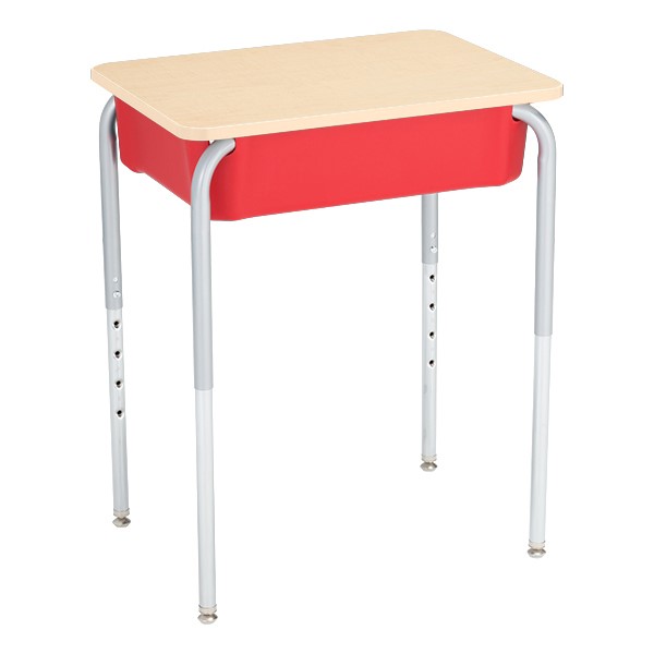 Open Front Desk w/ Color Book Box and Silver Mist Frame and 18-Inch Structure Series School Chair Set - Desk - Back