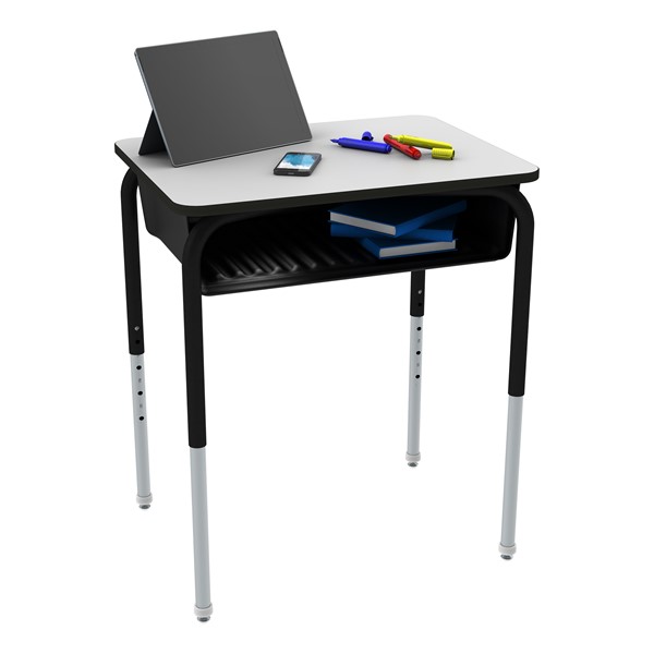 Structure Series Open Front Whiteboard School Desk w/ Book Box