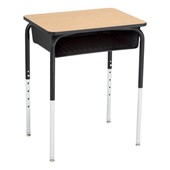 Structure Series Open Front School Desk w/ Black Book Box & Black Frame