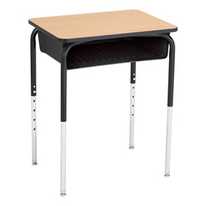 Structure Series Open Front School Desk w/ Black Book Box & Black Frame
