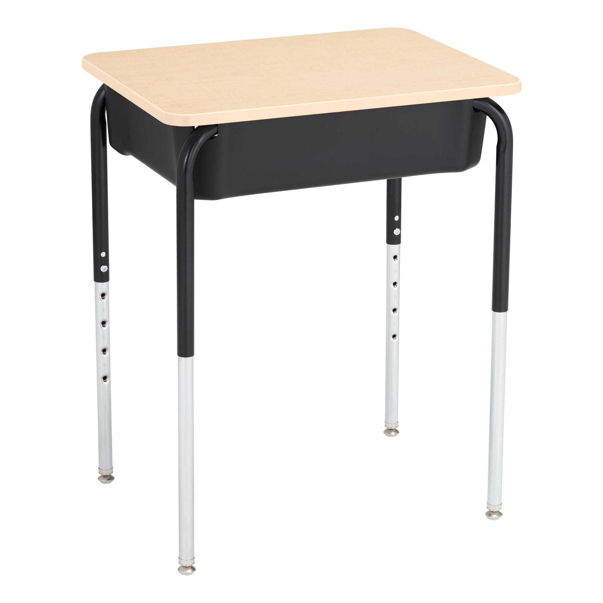 Structure Series Open Front School Desk w/ Black Book Box & Black Frame