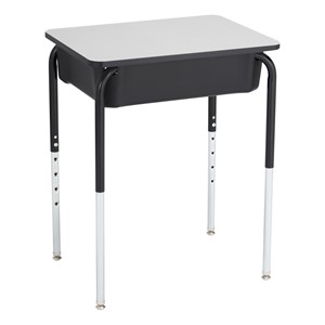 Open Front Desk w/ Black Book Box and Frame and 18-Inch Structure Series School Chair Set - Desk