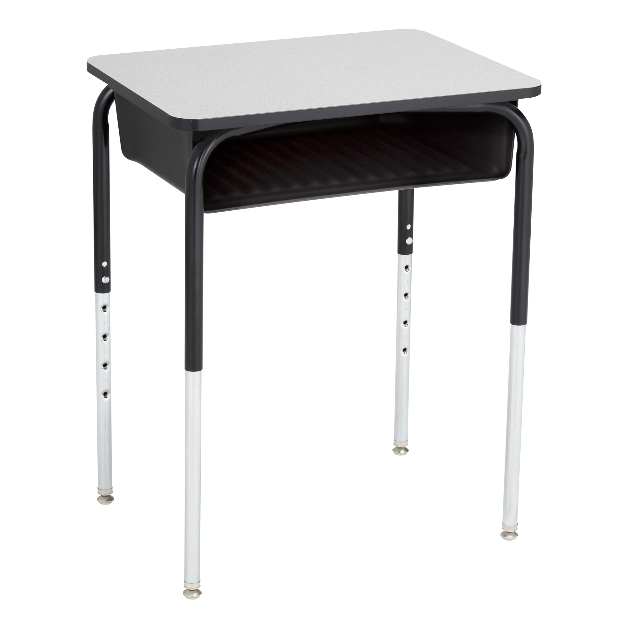 Structure Series Open Front Desk w/ Black Book Box & Black Frame - Gray Top