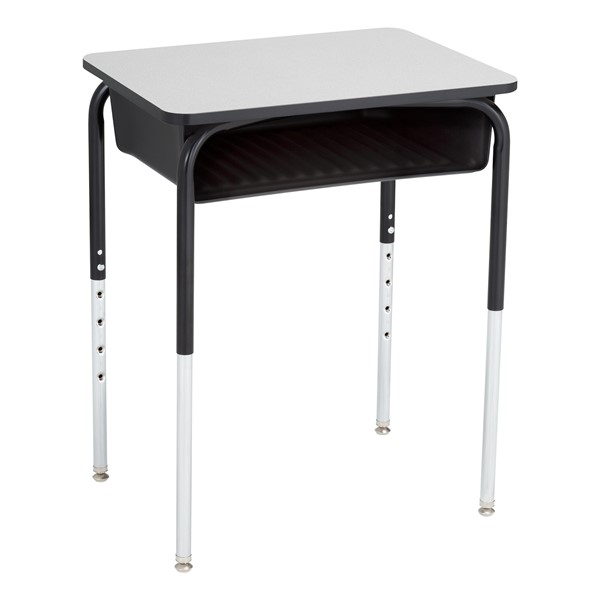 Open Front Desk w/ Black Book Box and Frame & 18-Inch Structure Series School Chair Set - Desk