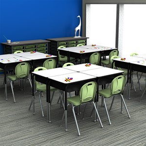 Structure Series Open Front Whiteboard Desk w/ Metal Book Box