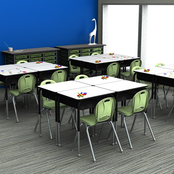 Structure Series Open Front Whiteboard Desk w/ Metal Book Box