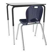 Student Desk w/o Book Box and Black Frame and 18-Inch Structure Series School Chair Set