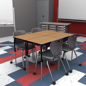 Structure Series School Desk w/ Bin Storage