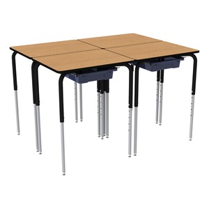 Structure Series School Desk w/ Bin Storage - Four Pack