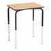 Structure Series Student Desk w/o Book Box & Black Frame - Oak Top