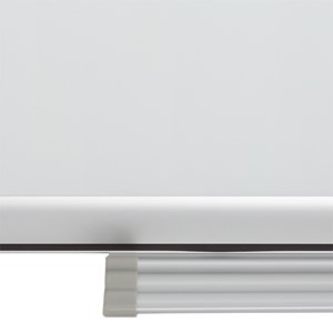 Porcelain Steel Magnetic Dry Erase Board w/ Aluminum Frame & Map Rail - Tray