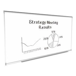 Porcelain Steel Magnetic Dry Erase Board w/ Aluminum Frame & Map Rail