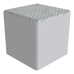 Shapes Series II Modular Soft Seating Cube (Charlotte Silver w/ Cool Gray)