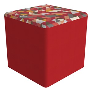 Shapes Series II Modular Soft Seating Cube (Angle Pepper w/ Red)
