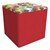 Shapes Series II Modular Soft Seating Cube (Compass Sapphire w/ Red Vinyl Sides)