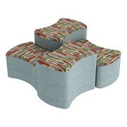 Shapes Series II Designer Soft Seating Set- Bow Tie (Two 12" H and Two 18" H)