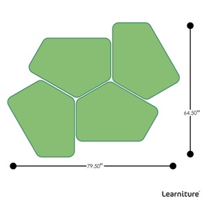 Shapes Series II Designer Soft Seating - 12" H CommunEDI Four-Pack - Grouped Footprint