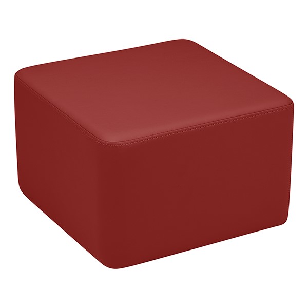 Shapes Series II Vinyl Soft Seating - Cube (12" High) - Burgundy Smooth Grain