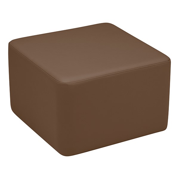 Shapes Series II Vinyl Soft Seating - Cube (12" High) - Chocolate Smooth Grain