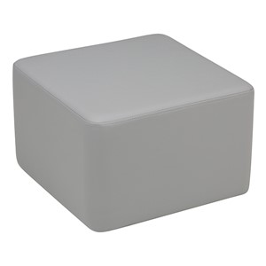 Shapes Series II Vinyl Soft Seating - Cube (12" High) - Light Gray Smooth Grain