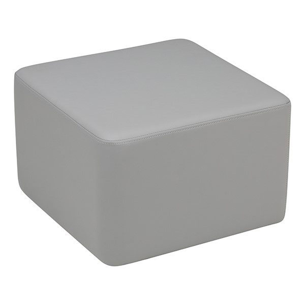 Shapes Series II Vinyl Soft Seating - Cube (12" High) - Light Gray Smooth Grain