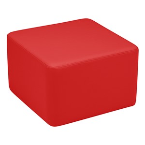 Shapes Series II Vinyl Soft Seating - Cube (12" High) - Red Smooth Grain