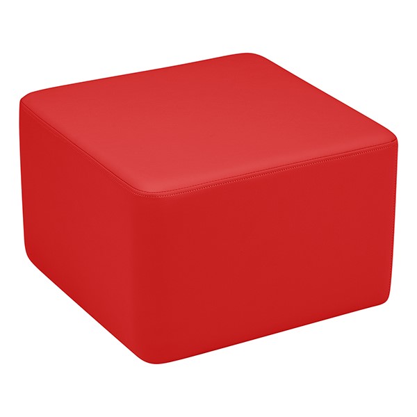 Shapes Series II Vinyl Soft Seating - Cube (12" High) - Red Smooth Grain
