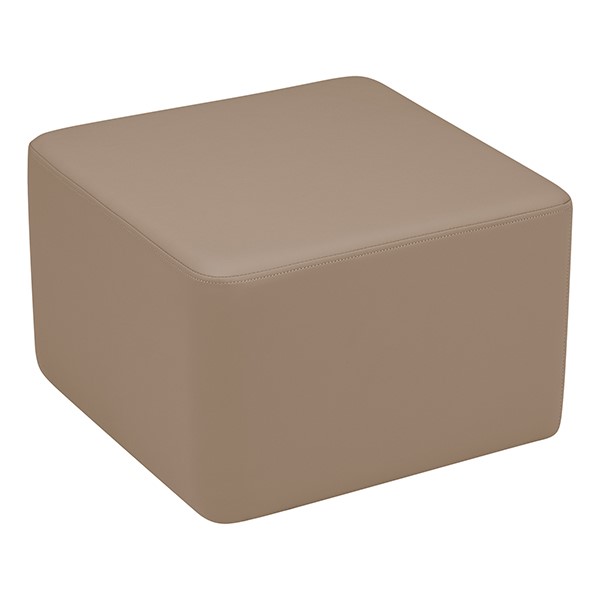 Shapes Series II Vinyl Soft Seating - Cube (12" High) - Taupe Smooth Grain