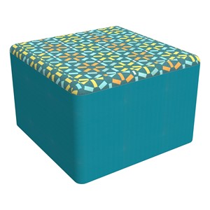 Shapes Series II Modular Soft Seating Cube (Atomic Baltic w/ Teal Vinyl Sides)